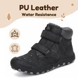 Mishansha Kids Winter Hiking Boots Water Resistant Boys Girls Warm Faux Fur Lined Snow Boots, Lightweight Slip Resistant Cold Weather Shoes, Trekking Walking School Outdoor