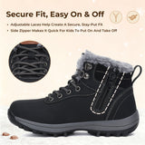 Mishansha Boys Girls Snow Boots Water Resistant Kids Winter Hiking Boots XF0013
