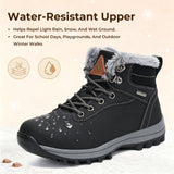 Mishansha Boys Girls Snow Boots Water Resistant Kids Winter Hiking Boots XF0013