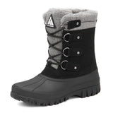 Mishansha Women's Snow Boots Outdoor Warm Mid-Calf Booties Anti-Skid Water Resistant Winter Shoes