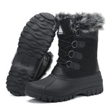 Mishansha Women's Snow Boots Outdoor Warm Mid-Calf Booties Anti-Skid Water Resistant Winter Shoes