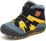 Mishansha Kids Hiking Boots Boys Girls Winter Snow Boots for Cold Weather Warm Plush Lined High Top Outdoor Ankle Boots Waterproof Hook and Loop Strap, Quick Lace, TPR Traction Sole Walking Camping