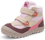 Mishansha Boys Girls Snow Hiking Boots Kids Winter Outdoor Shoes Warm-Lined Cold Weather Boots, Double Hook-and-Loop Closure, Water-Resistant, for Toddler/Little Kid/Big Kid