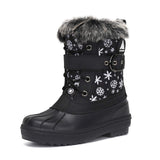 Boys Girls Winter Snow Boots Warm Anti-Slip Waterproof Kids Cold Weather Shoes