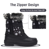 Boys Girls Winter Snow Boots Warm Anti-Slip Waterproof Kids Cold Weather Shoes