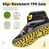 Mishansha Kids Hiking Boots Boys Girls Winter Snow Boots for Cold Weather Warm Plush Lined High Top Outdoor Ankle Boots Waterproof Hook and Loop Strap, Quick Lace, TPR Traction Sole Walking Camping