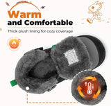 Mishansha Boys Girls Snow Hiking Boots Kids Winter Outdoor Shoes Warm-Lined Cold Weather Boots, Double Hook-and-Loop Closure, Water-Resistant, for Toddler/Little Kid/Big Kid