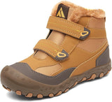 Mishansha Boys Girls Snow Hiking Boots Kids Winter Outdoor Shoes Warm-Lined Cold Weather Boots, Double Hook-and-Loop Closure, Water-Resistant, for Toddler/Little Kid/Big Kid