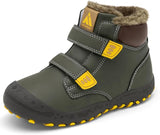 Mishansha Kids Winter Hiking Boots Water Resistant Boys Girls Warm Faux Fur Lined Snow Boots, Lightweight Slip Resistant Cold Weather Shoes, Trekking Walking School Outdoor