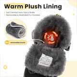 Mishansha Kids Hiking Boots Boys Girls Winter Snow Boots for Cold Weather Warm Plush Lined High Top Outdoor Ankle Boots Waterproof Hook and Loop Strap, Quick Lace, TPR Traction Sole Walking Camping