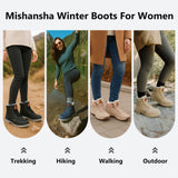 Mishansha Snow Boots for Women Warm Winter Hiking Boots Size 5.5.10.5