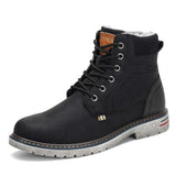 MISHANSHA Men Leather Warm and Non-Slip Outdoor Cotton Shoes F56