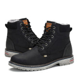 MISHANSHA Men Leather Warm and Non-Slip Outdoor Cotton Shoes F56