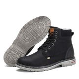 MISHANSHA Men Leather Warm and Non-Slip Outdoor Cotton Shoes F56