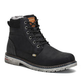 MISHANSHA Men Leather Warm and Non-Slip Outdoor Cotton Shoes F56