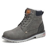 MISHANSHA Men Leather Warm and Non-Slip Outdoor Cotton Shoes F56
