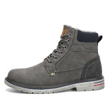 MISHANSHA Men Leather Warm and Non-Slip Outdoor Cotton Shoes F56