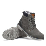 MISHANSHA Men Leather Warm and Non-Slip Outdoor Cotton Shoes F56