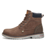 MISHANSHA Men Leather Warm and Non-Slip Outdoor Cotton Shoes F56