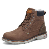MISHANSHA Men Leather Warm and Non-Slip Outdoor Cotton Shoes F56