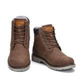 MISHANSHA Men Leather Warm and Non-Slip Outdoor Cotton Shoes F56