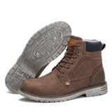 MISHANSHA Men Leather Warm and Non-Slip Outdoor Cotton Shoes F56